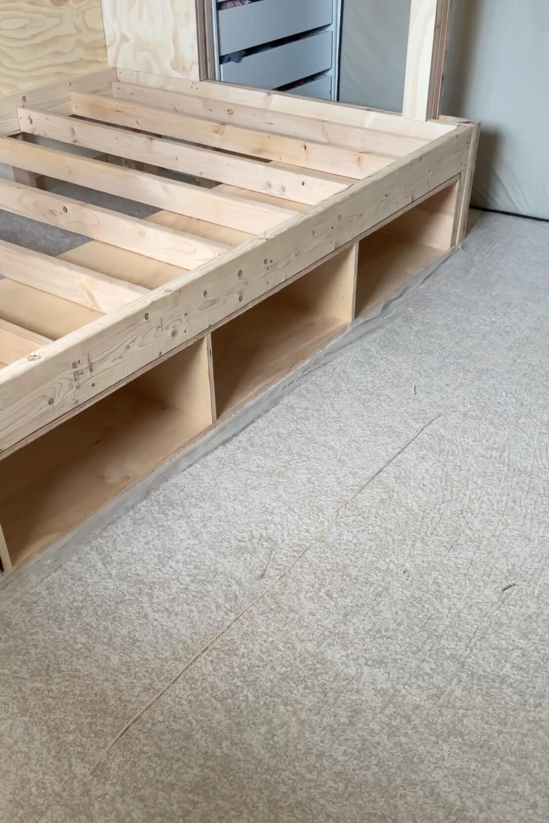 Building drawers for under bed storage.